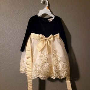 Black&gold baby girl elegant dress